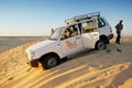 Jeep in desert Sahara