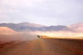 Jeep driving in Tibet Royalty Free Stock Photo