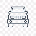 Jeep front vector icon isolated on transparent background, linear Jeep front transparency concept can be used web and mobile