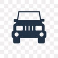 Jeep front vector icon isolated on transparent background, Jeep