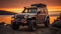 Jeep gladiator for camping Royalty Free Stock Photo