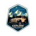 Jeep Logo Vector. Offroad truck adventure Illustration logo design