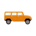 Off-road vehicle yellow coloured flat style vector illustration Royalty Free Stock Photo