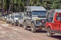 Jeep safari in the mountains on the road Royalty Free Stock Photo