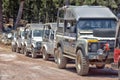 Jeep safari in the mountains on the road Royalty Free Stock Photo