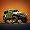 Epic Advertising Photography Of Jeep On Solid Color Background