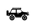 Jeep travel icon on white background Royalty Free Stock Photo