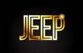 jeep word text typography gold golden design logo icon