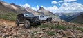 Jeep Wrangler Unlimited and Jeep JK CARS on Yankee Boy Basin Mine mountains Ouray, Colorado