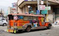 A jeepney parking at Baclaran district, Manila, Philippines Royalty Free Stock Photo