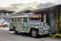Jeepney parking at the old house in Ifugao, Philippines