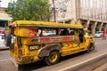 Jeepney parking on street in Cebu, Philippines.