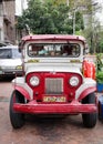 A jeepney parking on street in Manila, Philippines Royalty Free Stock Photo