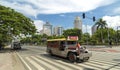 Jeepney on a road of Manila