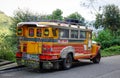 A jeepney on street in Banaue, Philippines Royalty Free Stock Photo