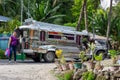 Jeepney taxi on rural road