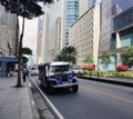 Jeepneys parking on street in Manila, Philippines