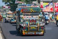 Jeepneys passing, Royalty Free Stock Photo