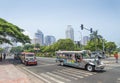 Jeepneys in rizal park manila philippines