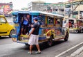 Jeepneys on street in Manila, Philippines Royalty Free Stock Photo