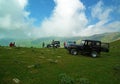 Jeeps in Alborz highlands of Iran