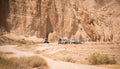 Jeeps in the desert Royalty Free Stock Photo