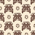 Jeeps seamless pattern design - vintage seamless texture with cars