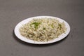 Jeera rice or Zeera rice is an Indian dish consisting of rice and cumin seeds Royalty Free Stock Photo
