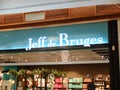 Jeff de Bruges chocolaterie storefront. Jeff de Bruges is a brand of confectionery and the brand of a company in the food industry