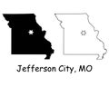 Jefferson City Missouri MO State Border USA Map Royalty Free Stock Photo