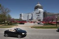 JEFFERSON CITY, UNITED STATES - Apr 21, 2020: Protest to reopen the state at Missouri State Capital Royalty Free Stock Photo