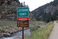 Jefferson County Park Regulations Sign near Clear Creek Path