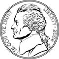 Vector American money coin five cents