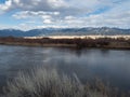 Jefferson River with Tobacco Root Mountains in the Background in Montana