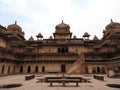 The Jehangir Mahal, Orchha Fort, Religia Hinduism, ancient architecture, Orchha, Madhya Pradesh, India Royalty Free Stock Photo