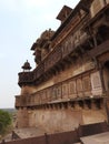 The Jehangir Mahal, Orchha Fort, Religia Hinduism, ancient architecture, Orchha, Madhya Pradesh, India Royalty Free Stock Photo