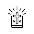Black line icon for Jehovah, book and holy