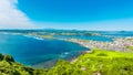 Jeju city skyline view from Seongsan Ilchulbong