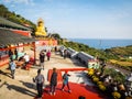 Jeju Island, KOREA - NOVEMBER 12: The tourist visited Sanbanggulsa temple that located on Sanbangsan Mountain. On the way to