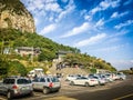 Jeju Island, KOREA - NOVEMBER 12: The tourist visited Sanbanggulsa temple that located on Sanbangsan Mountain. On the way to