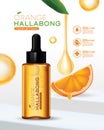 Jeju Island Orange Hallabong Vitamin Serum Moisture Skin Care Cosmetic.