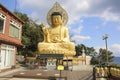 JEJU ISLAND, SOUTH KOREA- OCTOBER 15, 2019: Gold Buddha Statue at Sanbangsa Temple, Jeju island, South Korea