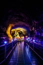 Lava column in Manjanggul cave in Jeju island, Korea. Manjanggul is one of the finest lava tunnels in the world. Royalty Free Stock Photo