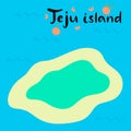 Jeju Korean island vector illustration. Travel to South korea. Welcome to Jeju in Korean language