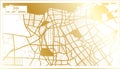 Jeju South Korea City Map in Retro Style in Golden Color. Outline Map