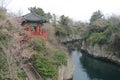 Traditional Pagoda Overlooking the river in Jeju, Korea.