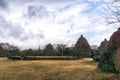 Jeju stone park tall stone towers Royalty Free Stock Photo