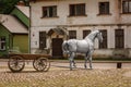 Sculpture `Horse with a carriage`