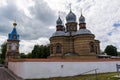 Jekabpils Orthodox Church of The Holy Spirit against cloudy sky Royalty Free Stock Photo