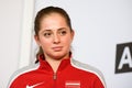 Jelena Ostapenko, Member of Team Latvia for FedCup , during meeting with fans before World Group II First Round games